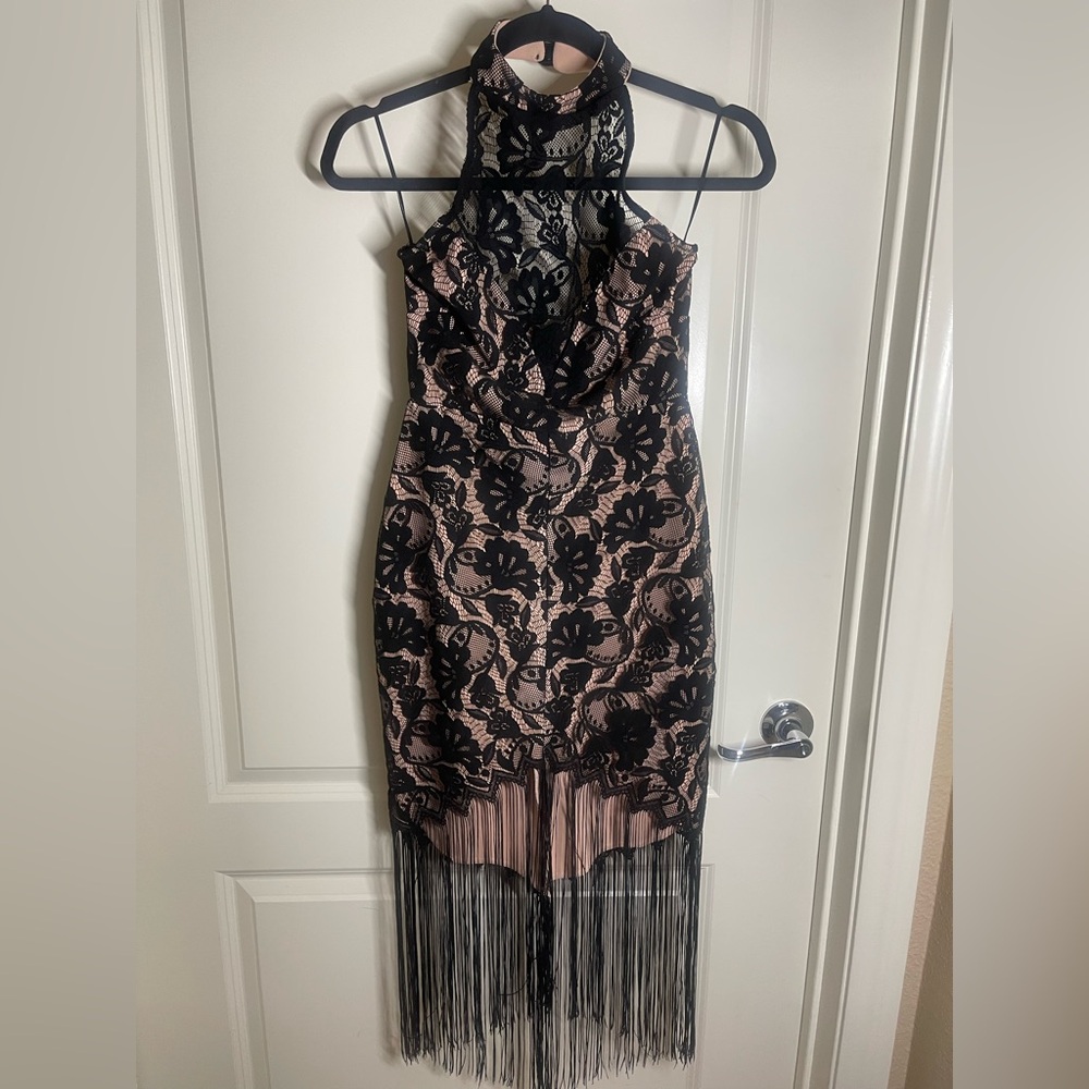 New Missguided Black and Pink High Low Dress
